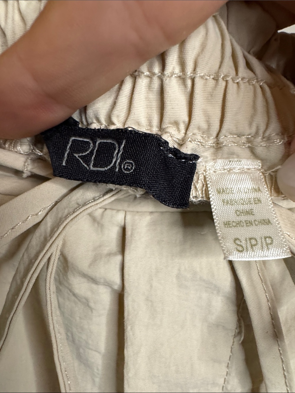 RDI Cream Cargo Drawstring Pants - Picture 3 of 7